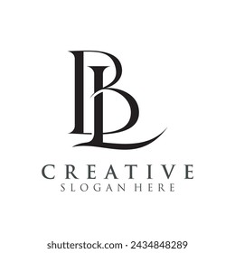 Luxury Initial BL  Monogram Text Letter Logo Design