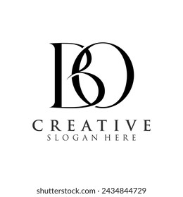 Luxury Initial BO  Monogram Text Letter Logo Design