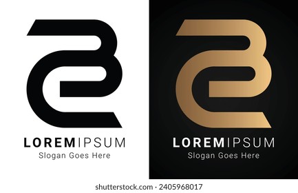 Luxury Initial CB or BC Monogram Text Letter Logo Design