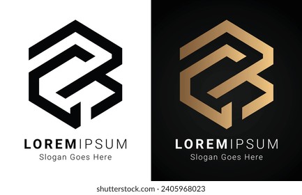 Luxury Initial CB or BC Monogram Text Letter Logo Design