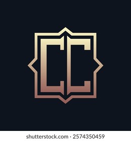 Luxury Initial CC Monogram Logo Design . Elegant Emblem Letter CC Logo Design for Business and Corporate Identity