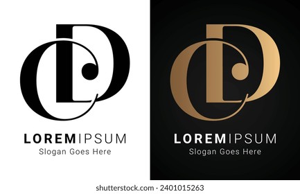 Luxury Initial CD or DC Monogram Text Letter Logo Design