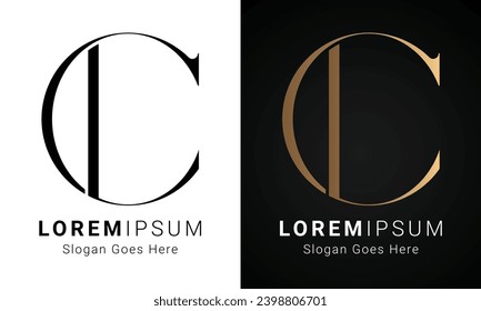 Logo-Design des ersten Logos von Luxury CL oder LC Monogram