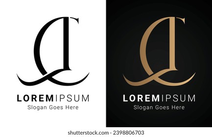 Diseño del logotipo de la carta de texto original CL o LC Monograma de lujo