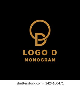 luxury initial d logo design vector icon element isolated
