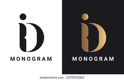 Design des Logos für den ersten Logotext von Luxury DI oder ID Monogram