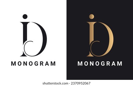 Design des Logos für den ersten Logotext von Luxury DI oder ID Monogram