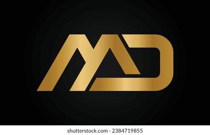 Luxury Initial DM or MD Monogram Text Letter Logo Design