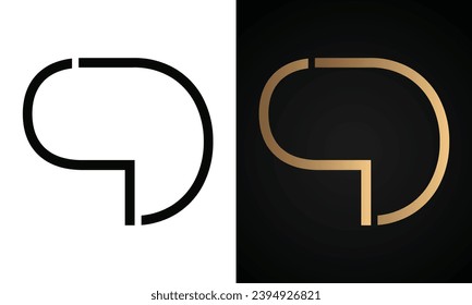 Luxury Initial DP or PD Monogram Text Letter Logo Design