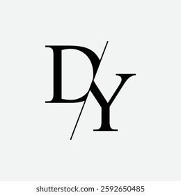 Luxury initial DY monogram text letter logo design template