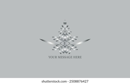 Luxury initial E logo. Vector template for restaurant, royalty boutique, cafe, hotel jewelry, fashion. Floral monogram.