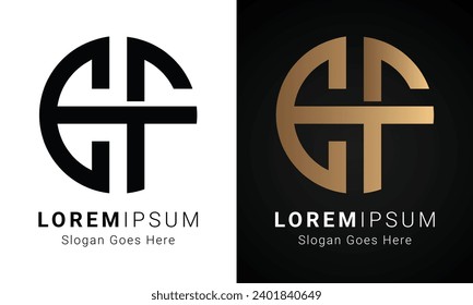 Luxury Initial EF or FE Monogram Text Letter Logo Design