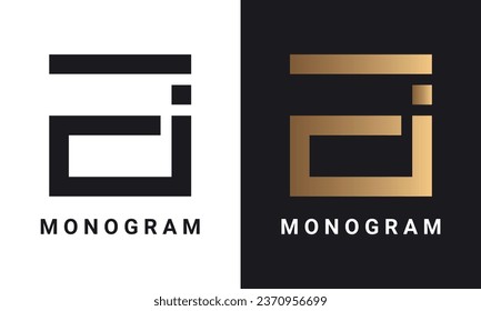 Luxury Initial EI or IE Monogram Text Letter Logo Design