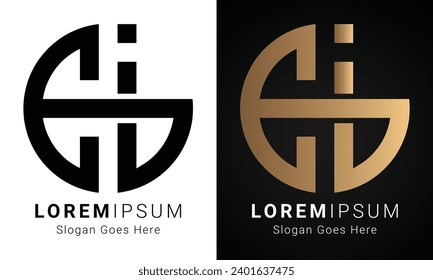 Luxury Initial EJ or JE Monogram Text Letter Logo Design