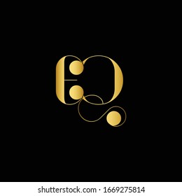 Diseño del logotipo de la carta inicial de lujo EQ