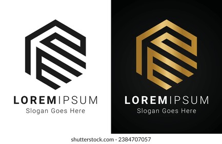Luxury Initial ER or RE Monogram Text Letter Logo Design