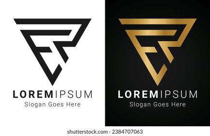 Luxury Initial ER or RE Monogram Text Letter Logo Design