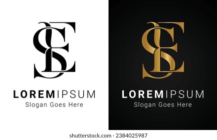 Luxury Initial ES or SE Monogram Text Letter Logo Design