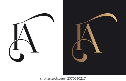 Luxury Initial FA or AF Monogram Text Letter Logo Design