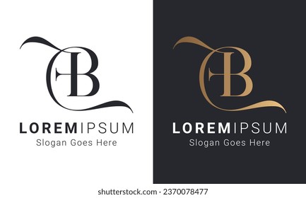 Luxury Initial FB or BF Monogram Text Letter Logo Design