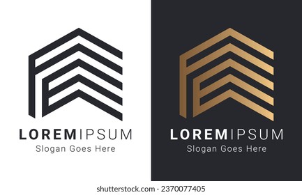 Luxury Initial FE or EF Monogram Text Letter Logo Design