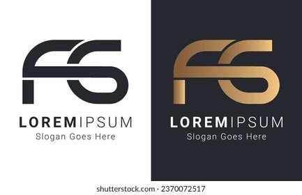 Luxury Initial FG or GF Monogram Text Letter Logo Design