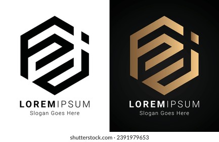 Luxury Initial FI or IF Monogram Text Letter Logo Design