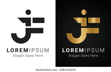 Luxury Initial FJ or JF Monogram Text Letter Logo Design