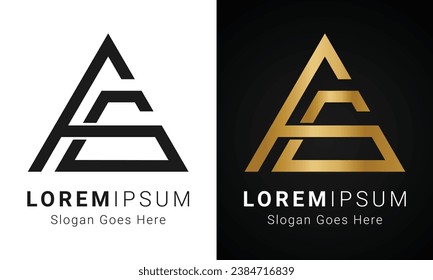 Diseño del logotipo de la carta de texto inicial de lujo GA o AG