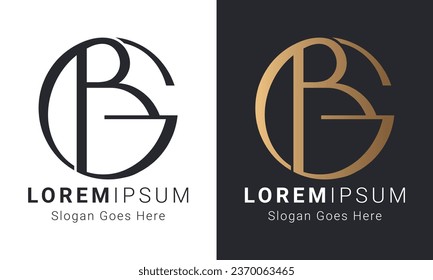 Luxury Initial GB or BG Monogram Text Letter Logo Design