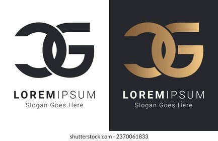 Luxury Initial GC or CG Monogram Text Letter Logo Design