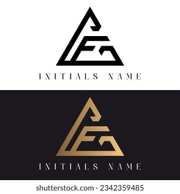 Design des Logos für den Ersttext des Logos von Luxury GF oder FG Monogram