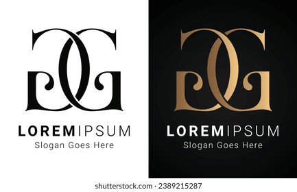 Diseño De Logotipo De Letra De Texto GG Inicial De Lujo