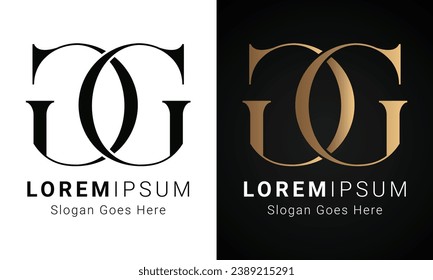 Luxury Initial GG Monogram Text Letter Logo Design