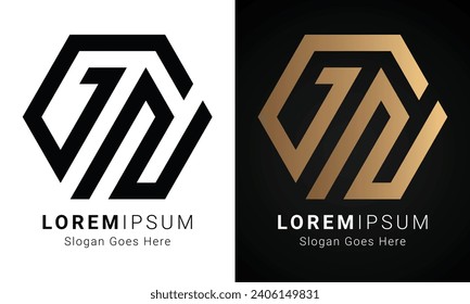 Luxury Initial GN or NG Monogram Text Letter Logo Design