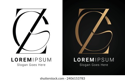Luxury Initial GZ or ZG Monogram Text Letter Logo Design