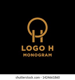 luxury initial h logo design vector icon element isolated