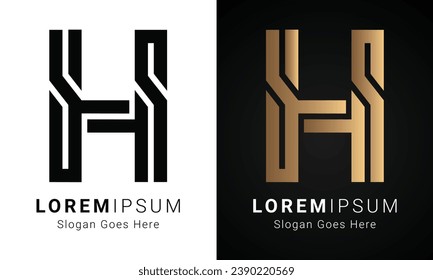 Luxury Initial H Monogram Text Letter Logo Design