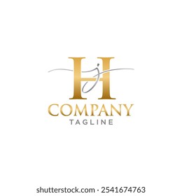 Luxuriöses anfängliches HJ-Logo-Design-Template. Dieses Logo eignet sich hervorragend für alle Arten von Unternehmen.