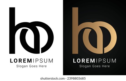 Luxury Initial HO or OH Monogram Text Letter Logo Design