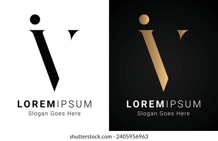 Logo-Design des ersten Logos von Luxury Initial IV oder VI Monogram