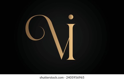 Luxury Initial IV or VI Monogram Text Letter Logo Design