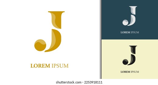 Plantilla de diseño inicial del logotipo j de lujo