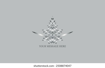 Luxury initial J logo. Vector template for restaurant, royalty boutique, cafe, hotel jewelry, fashion. Floral monogram.