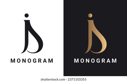 Luxury Initial JA For AJ Monogram Text Letter Logo Design