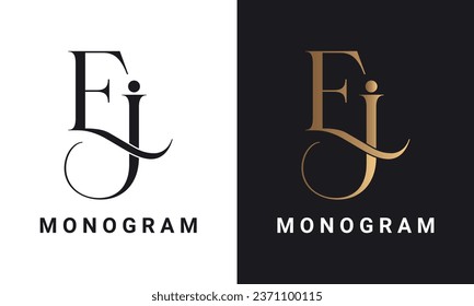 Diseño De Logotipo De Letra De Texto De Lujo Inicial Para Monograma EJ