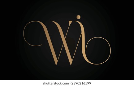 Luxury Initial JW or WJ Monogram Text Letter Logo Design