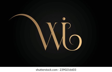 Luxury Initial JW or WJ Monogram Text Letter Logo Design