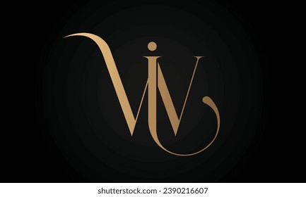 Luxury Initial JW or WJ Monogram Text Letter Logo Design