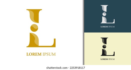 Plantilla de diseño inicial del logotipo L iL Li de lujo